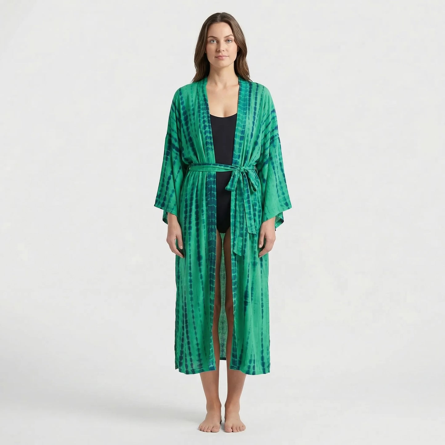 Driftura | Tie-Dye Print Long Kimono Cover-Up