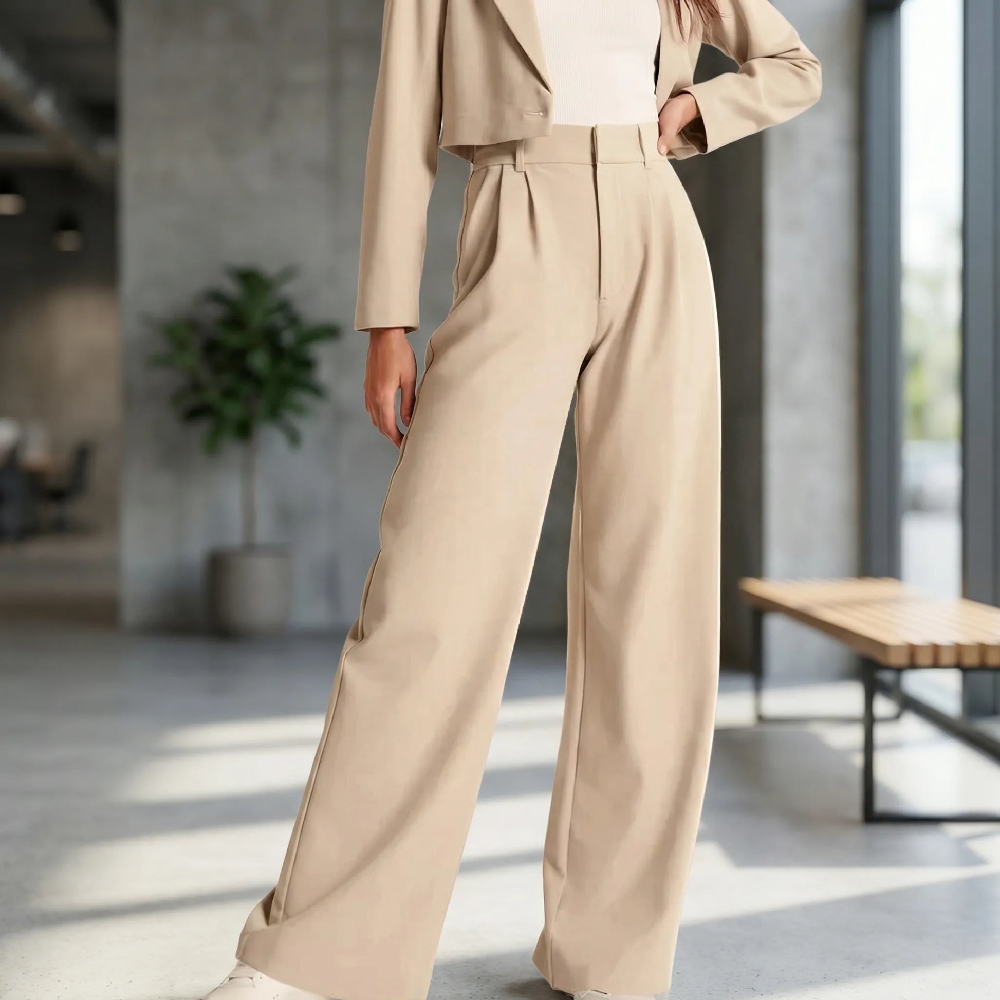 Elevexa | High-Waist Wide-Leg Trousers