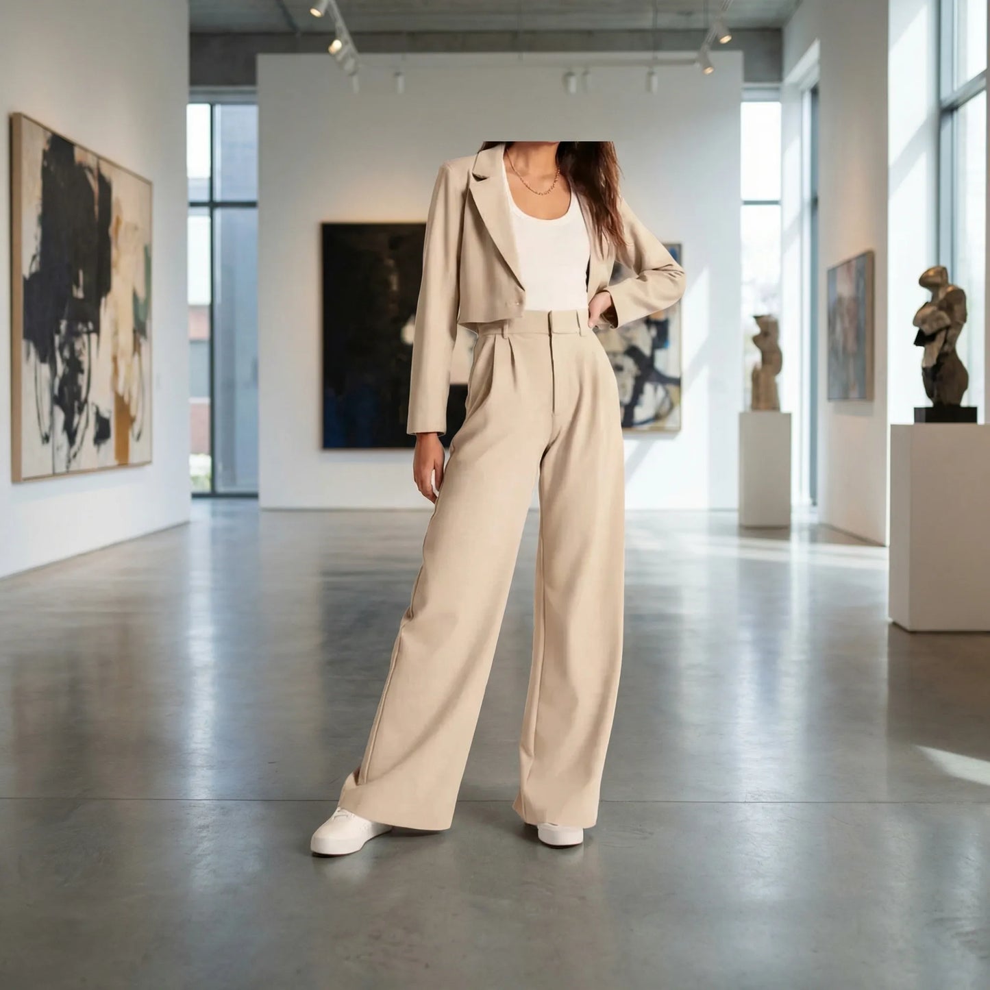Elevexa | High-Waist Wide-Leg Trousers