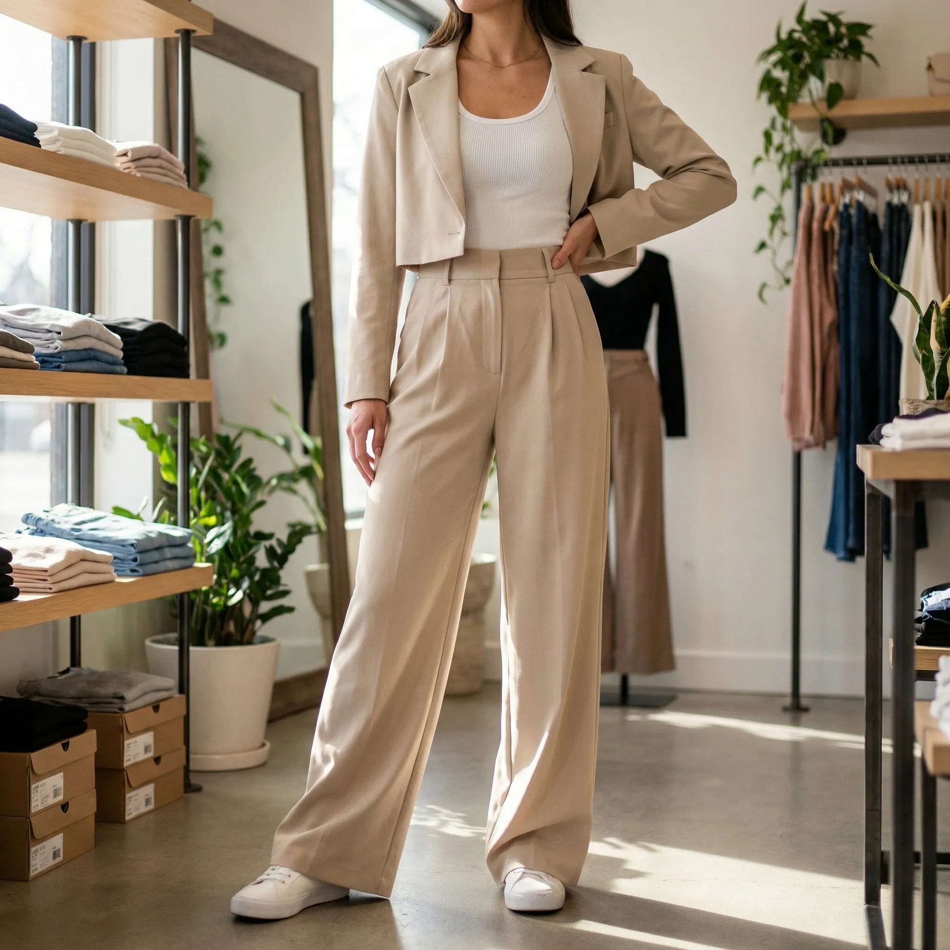 Elevexa | High-Waist Wide-Leg Trousers