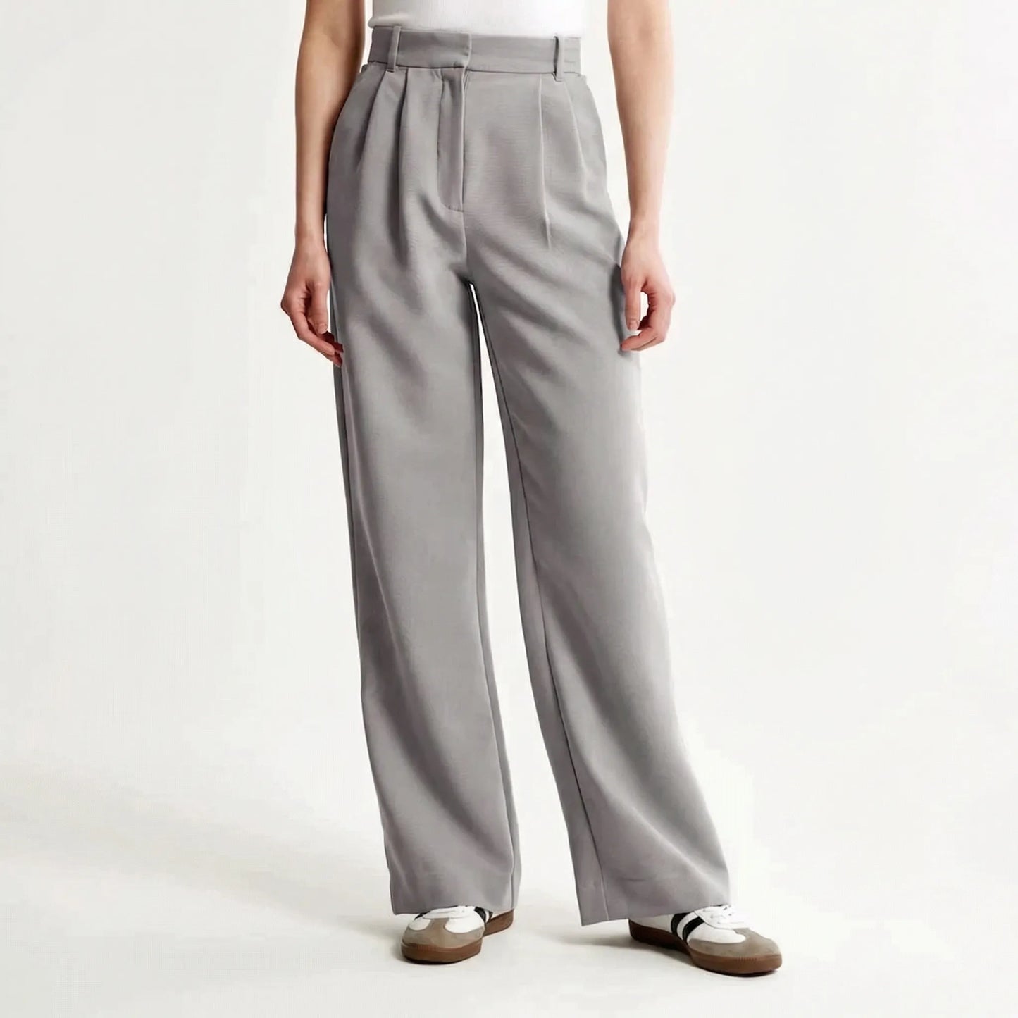Ellevra | High-Waist Wide-Leg Tailored Trousers