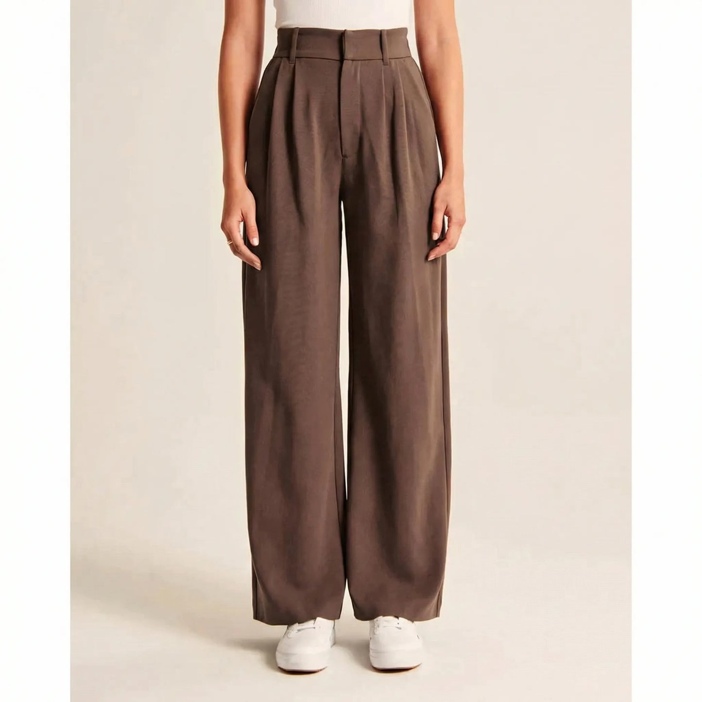 Ellevra | High-Waist Wide-Leg Tailored Trousers