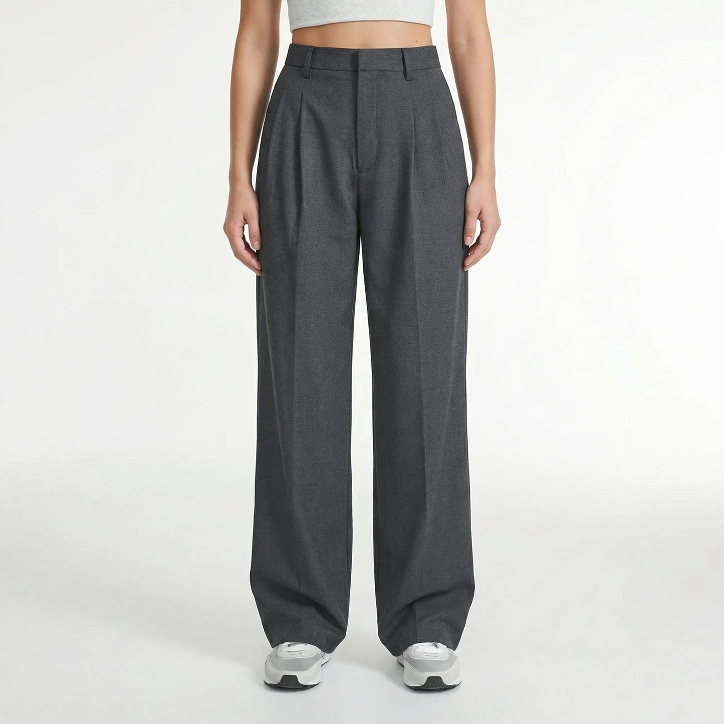 Ellevra | High-Waist Wide-Leg Tailored Trousers