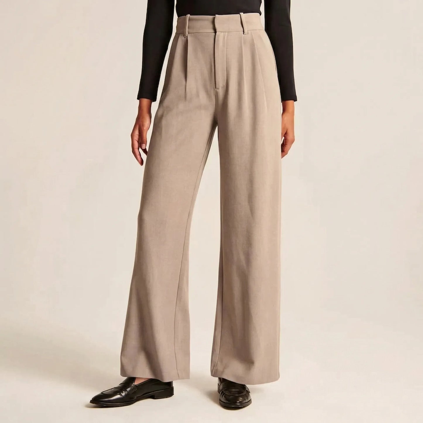 Ellevra | High-Waist Wide-Leg Tailored Trousers