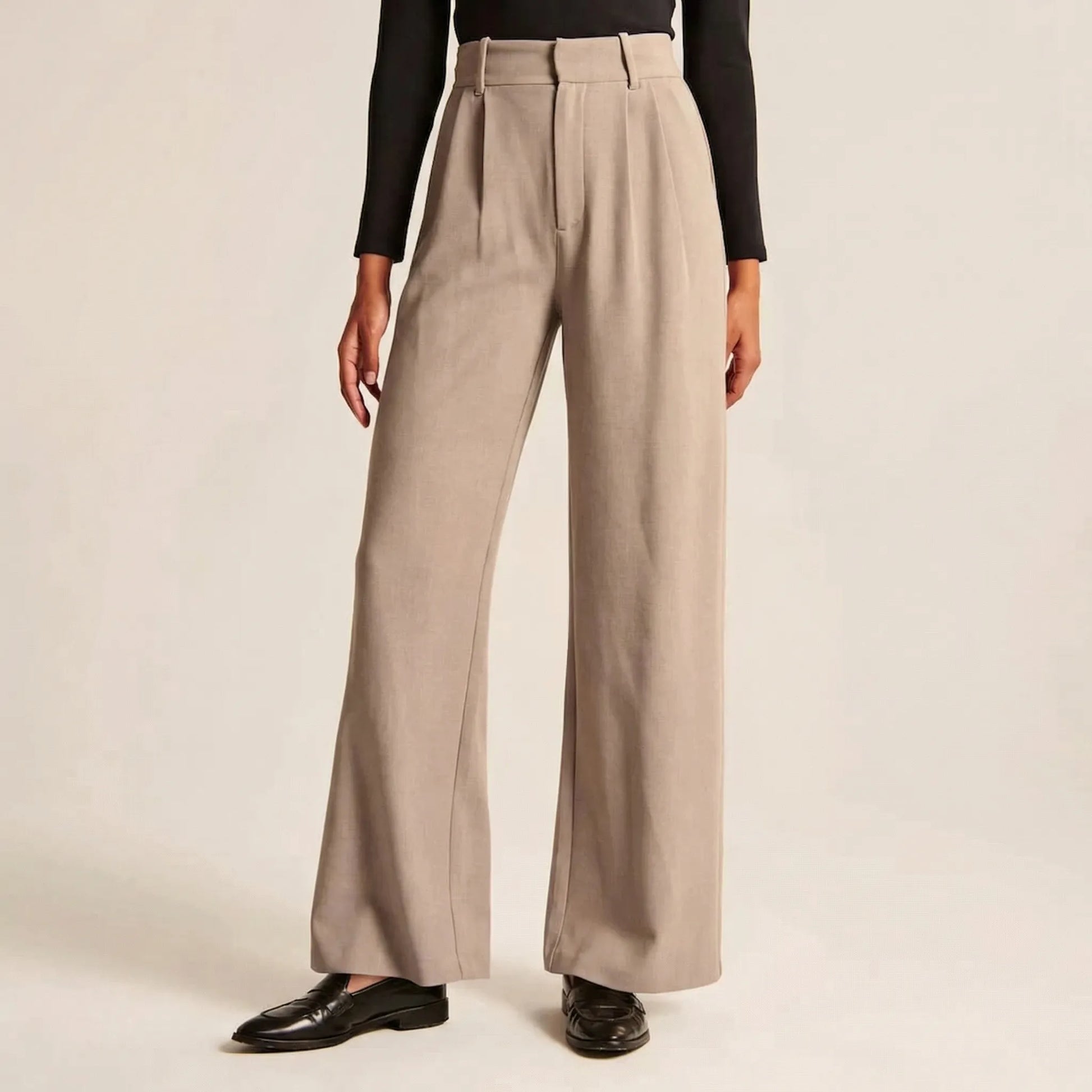 Ellevra | High-Waist Wide-Leg Tailored Trousers