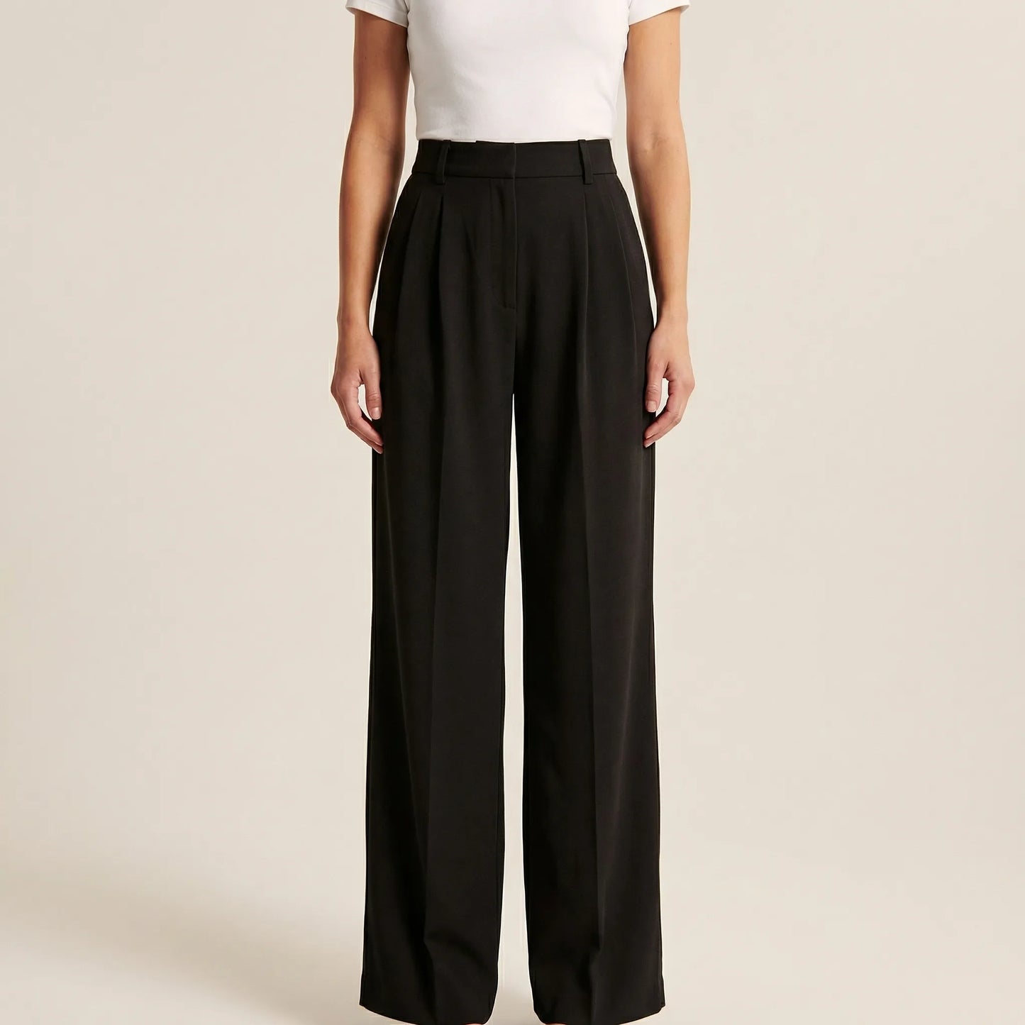 Ellevra | High-Waist Wide-Leg Tailored Trousers
