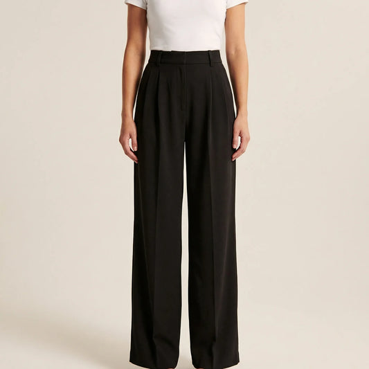 Ellevra | High-Waist Wide-Leg Tailored Trousers