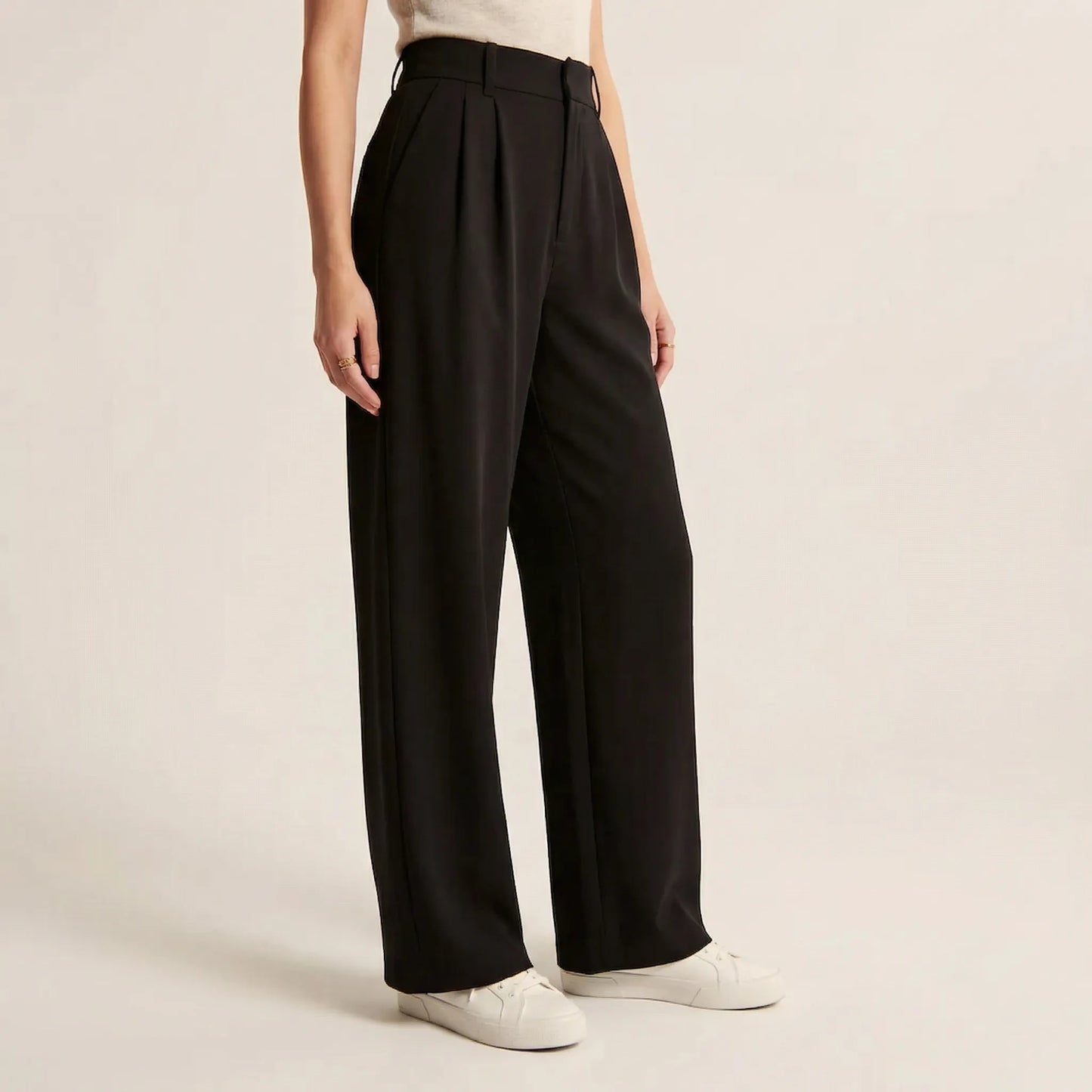 Ellevra | High-Waist Wide-Leg Tailored Trousers