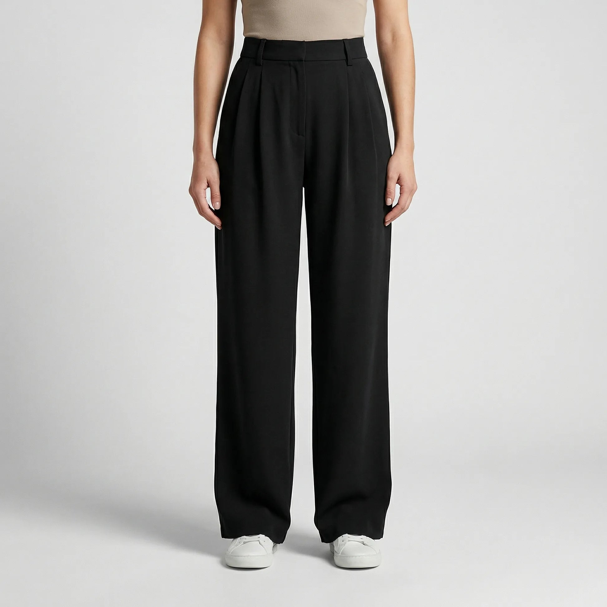 Ellevra | High-Waist Wide-Leg Tailored Trousers