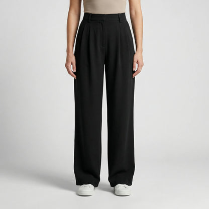 Ellevra | High-Waist Wide-Leg Tailored Trousers