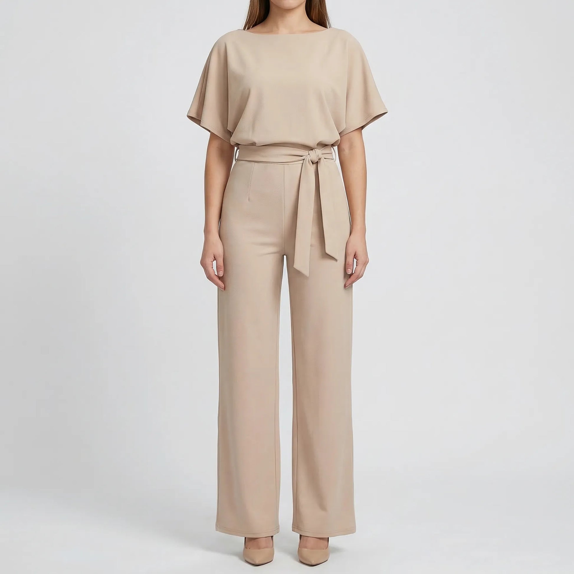 Elyrova - Wide-Leg Belted Jumpsuit For Women