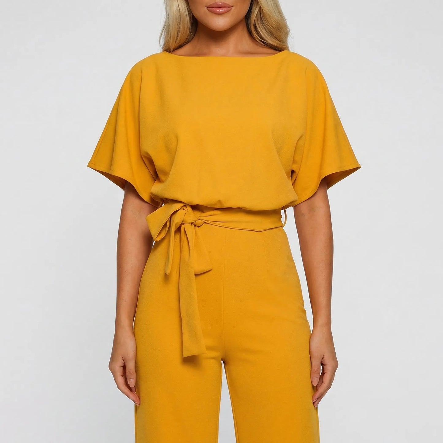 Elyrova - Wide-Leg Belted Jumpsuit For Women