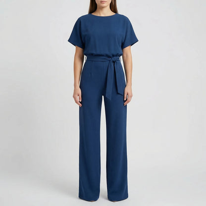 Elyrova - Wide-Leg Belted Jumpsuit For Women