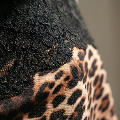 Felorva | Slim Fit Leopard Print Halter Top