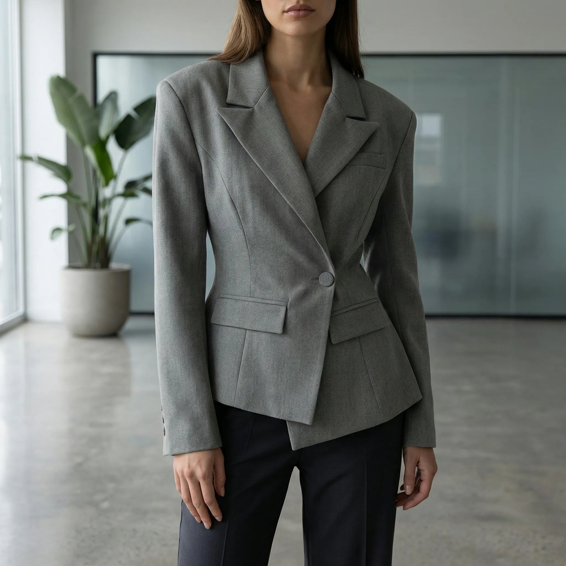 Femmex | Fitted Waist Single-Button Blazer