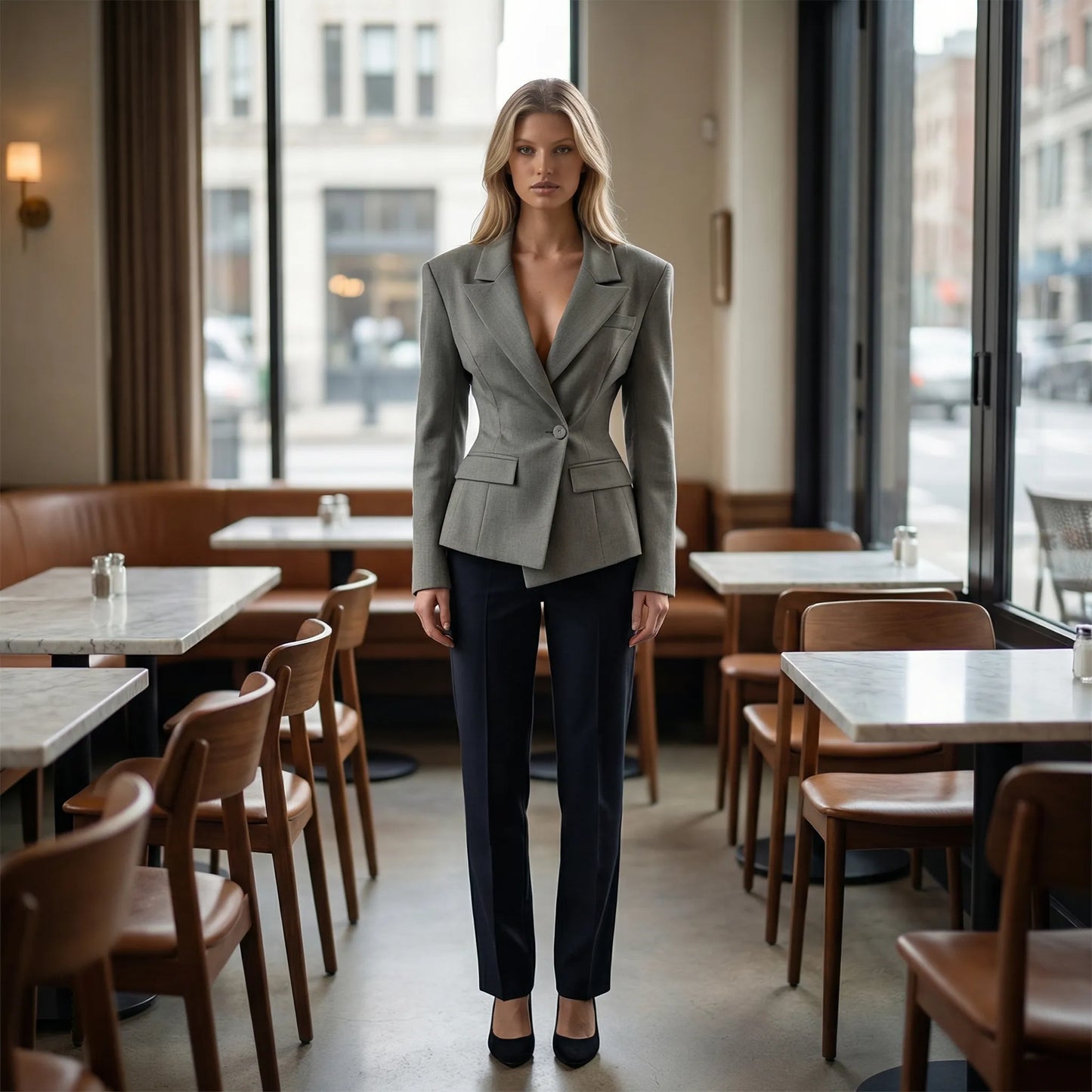 Femmex | Fitted Waist Single-Button Blazer