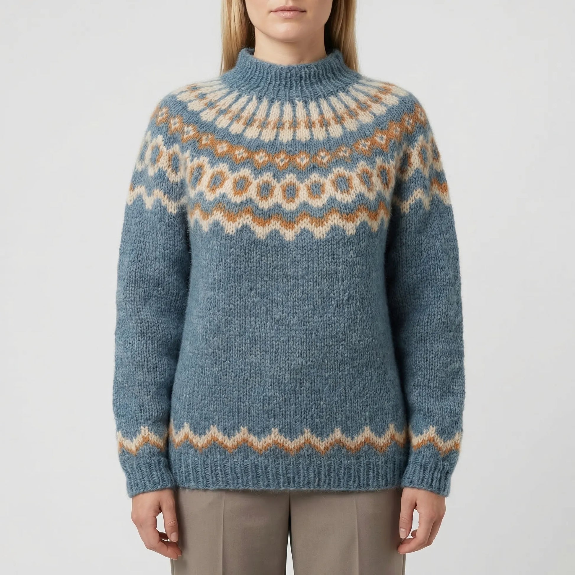 Fjordknit - Nordic Fair Isle Turtleneck Sweater