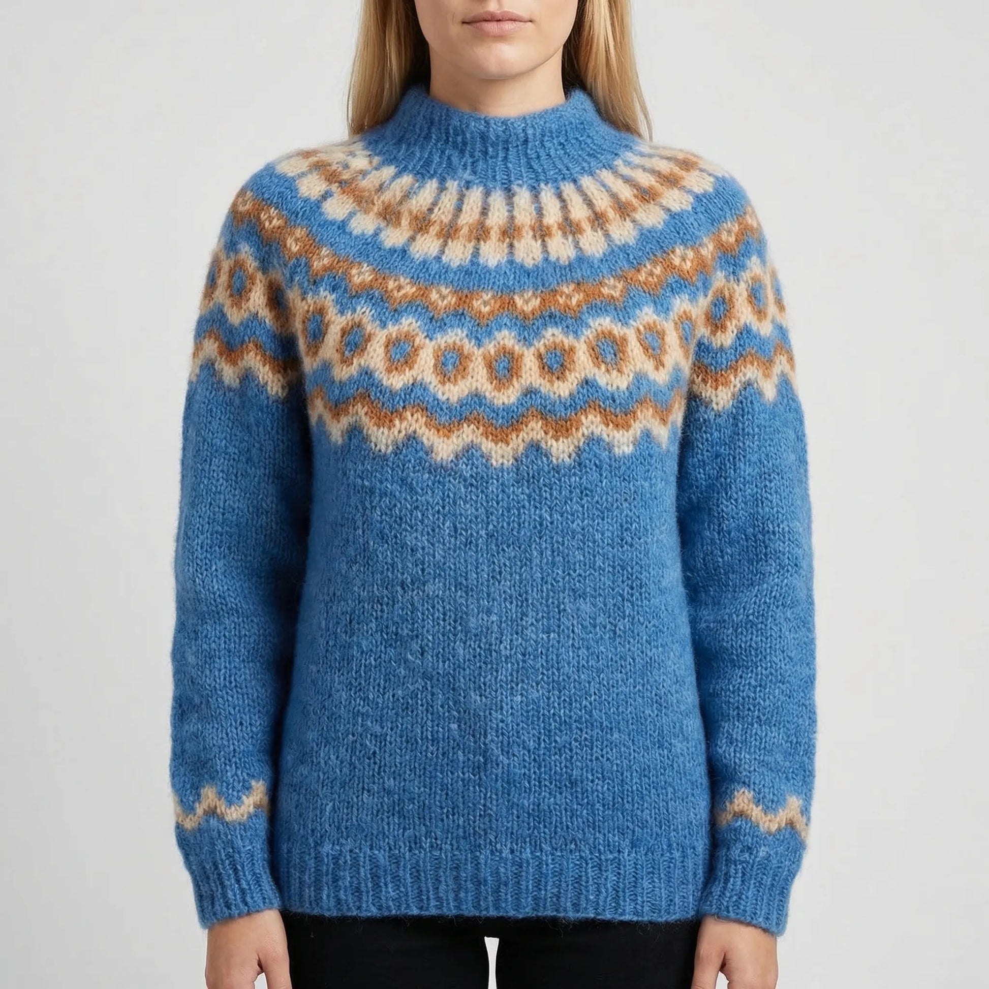 Fjordknit - Nordic Fair Isle Turtleneck Sweater