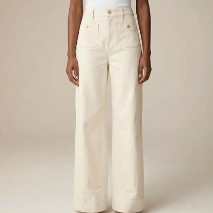 Flairella | High-Waisted Wide-Leg Denim Jeans