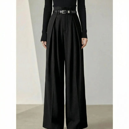Flairelle | High-Waisted Wide-Leg Trousers