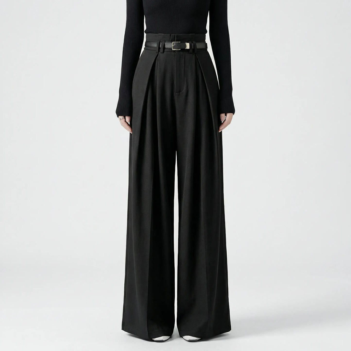 Flairelle | High-Waisted Wide-Leg Trousers