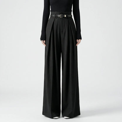 Flairelle | High-Waisted Wide-Leg Trousers
