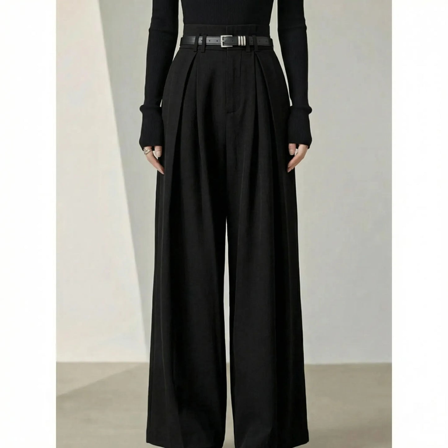 Flairelle | High-Waisted Wide-Leg Trousers