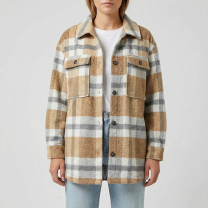 Flannex - Plaid Flannel Button-Up Shacket
