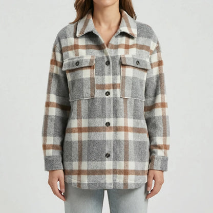 Flannex - Plaid Flannel Button-Up Shacket