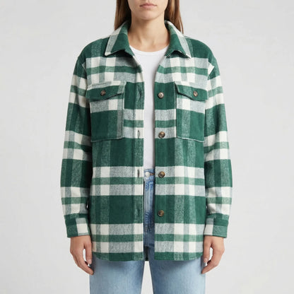 Flannex - Plaid Flannel Button-Up Shacket