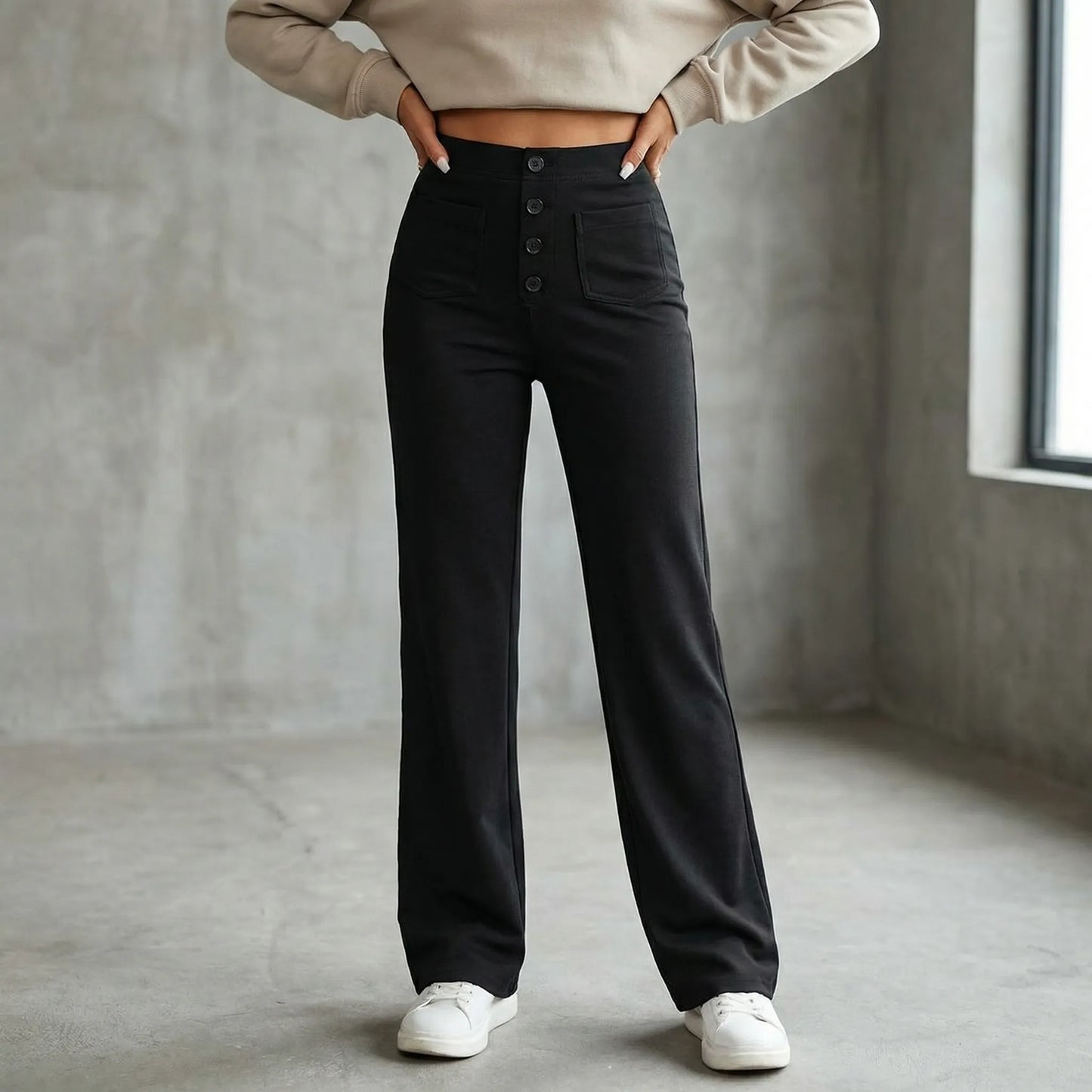 Fleuraise | High-Waist Wide-Leg Trousers For Women