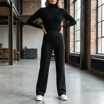 Fleuraise | High-Waist Wide-Leg Trousers For Women