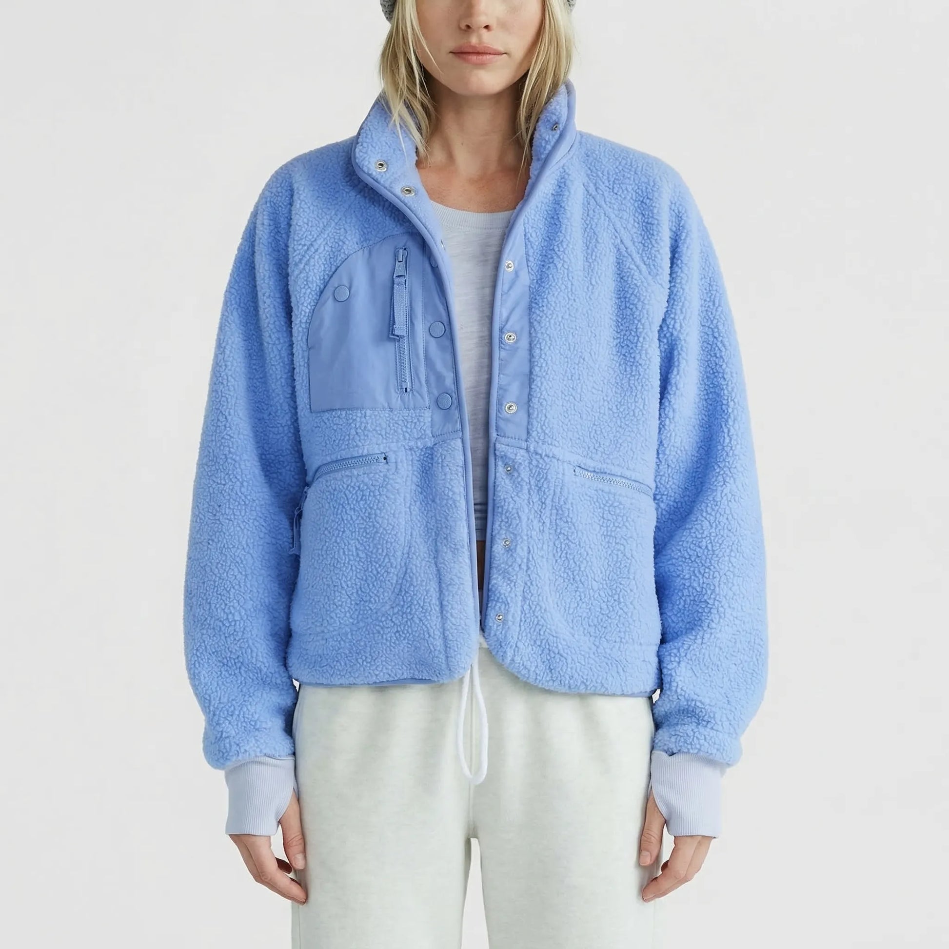 Fleurca - Oversized Sherpa Zip-Up Jacket