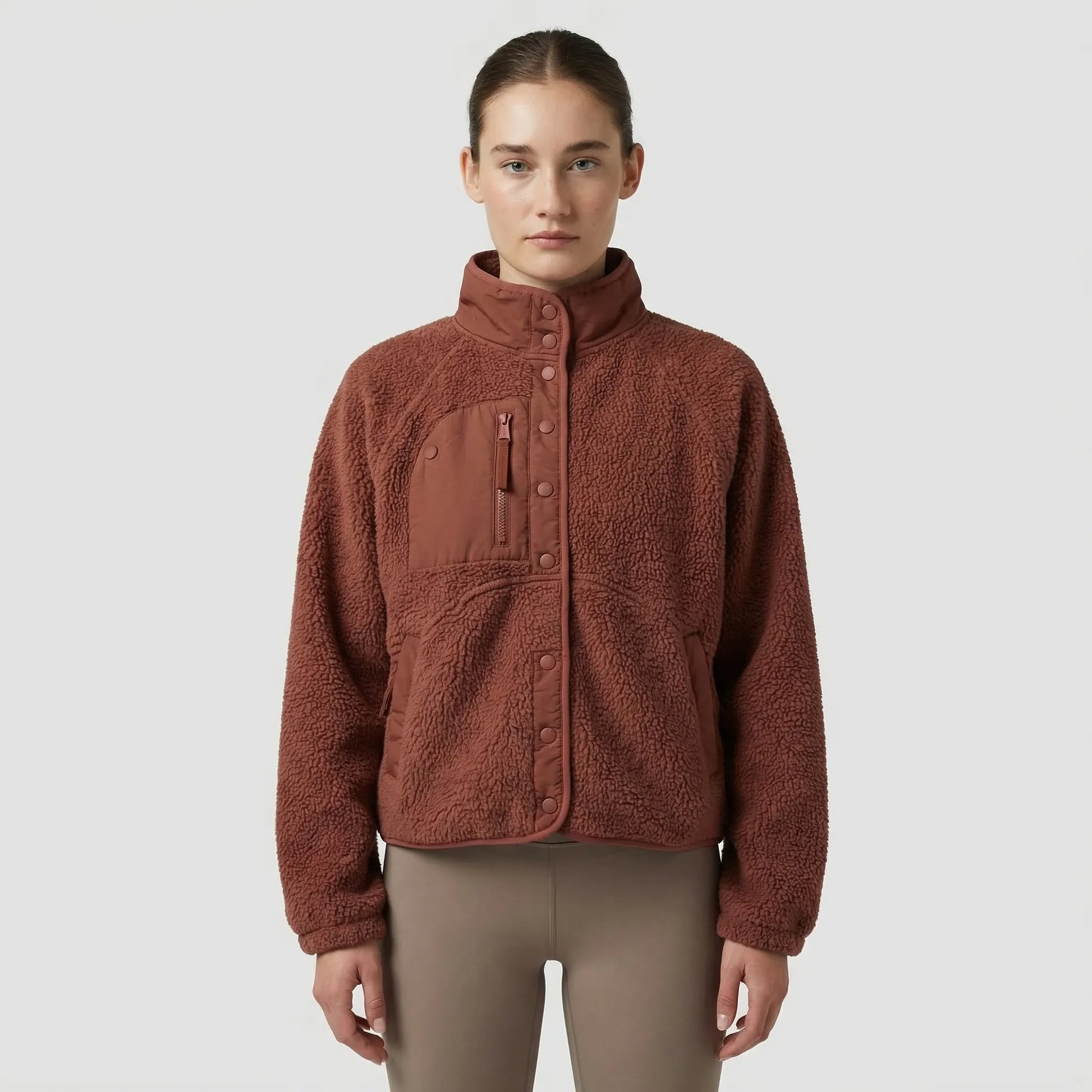 Fleurca - Oversized Sherpa Zip-Up Jacket