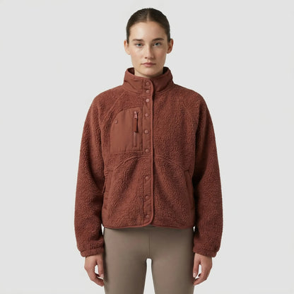 Fleurca - Oversized Sherpa Zip-Up Jacket