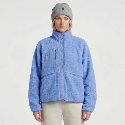 Fleurca - Oversized Sherpa Zip-Up Jacket