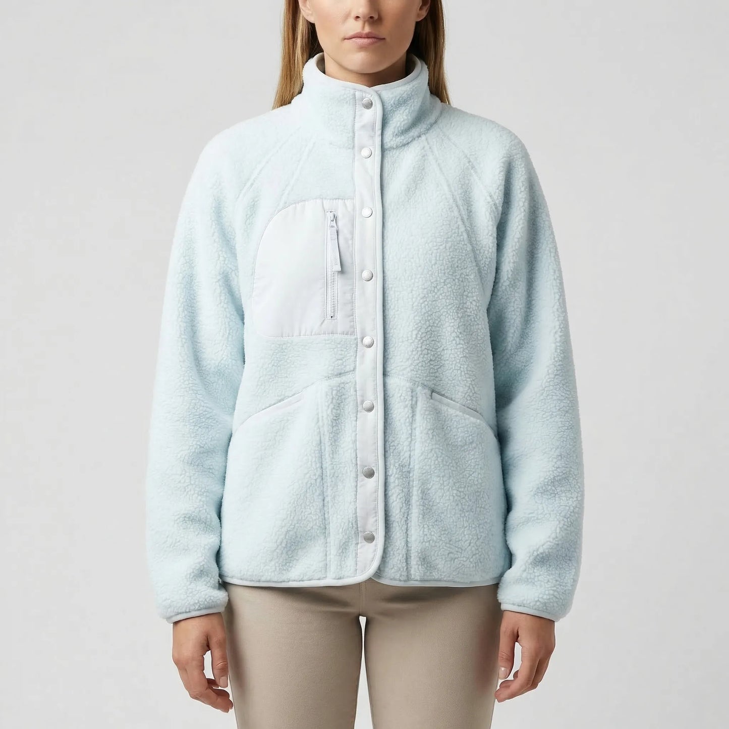 Fleurca - Oversized Sherpa Zip-Up Jacket