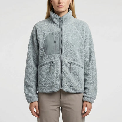 Fleurca - Oversized Sherpa Zip-Up Jacket