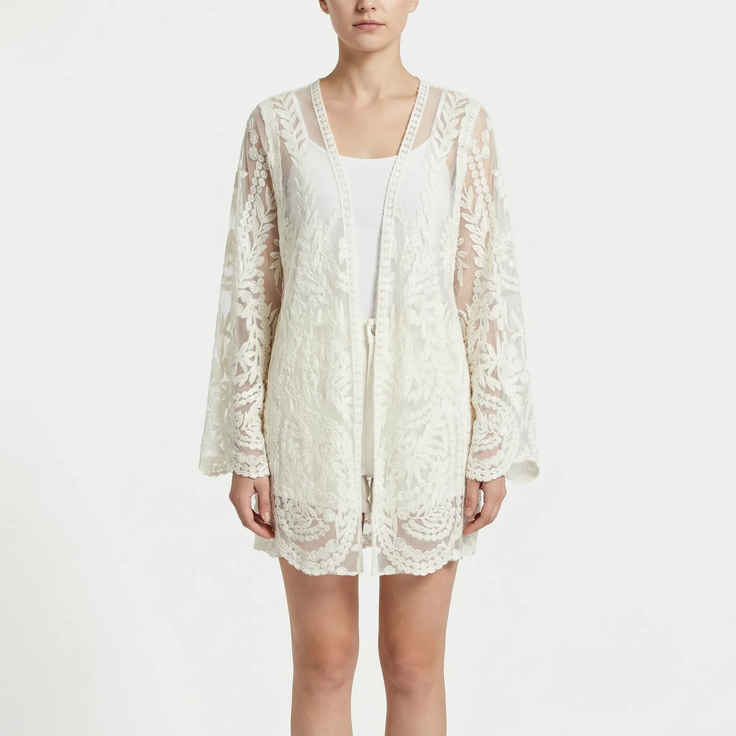 Floraven | Floral Lace Open-Front Cover-Up