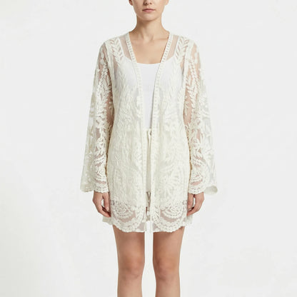 Floraven | Floral Lace Open-Front Cover-Up