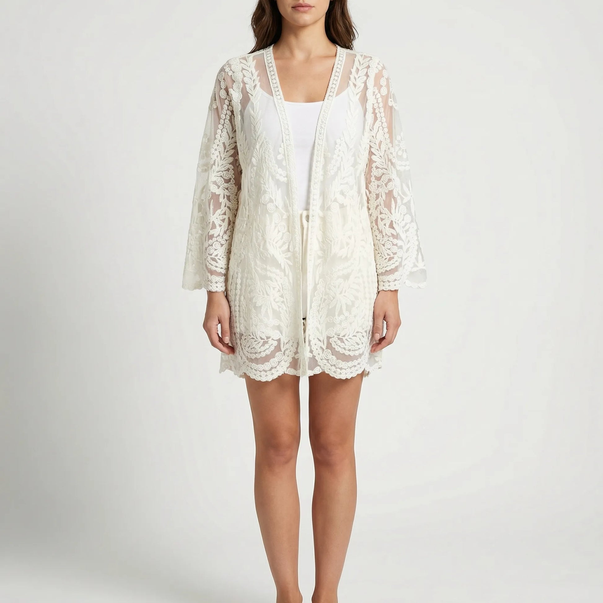 Floraven | Floral Lace Open-Front Cover-Up