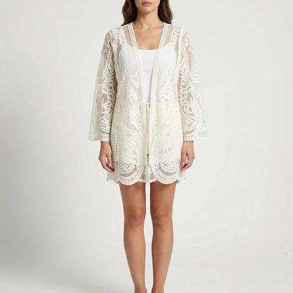 Floraven | Floral Lace Open-Front Cover-Up