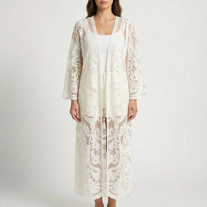 Floraven | Floral Lace Open-Front Cover-Up