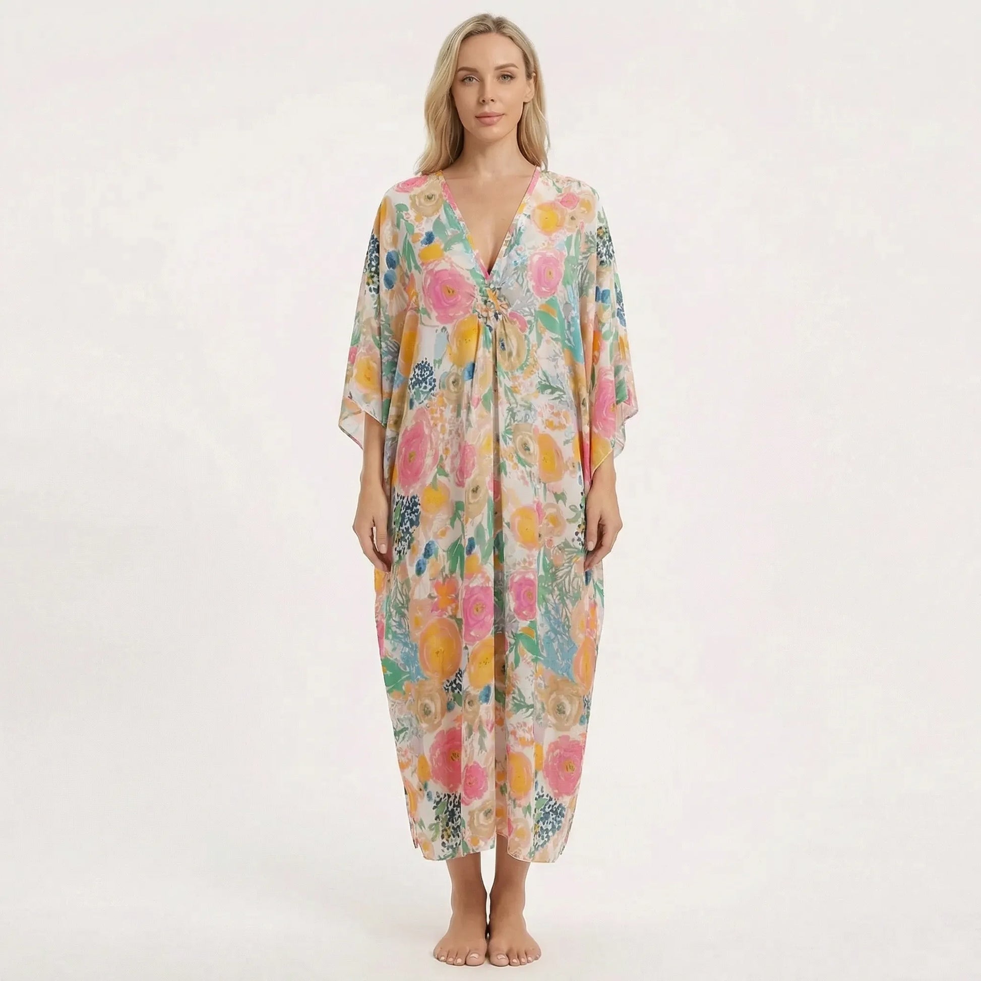 Floravia | Floral Print Maxi Kaftan Dress