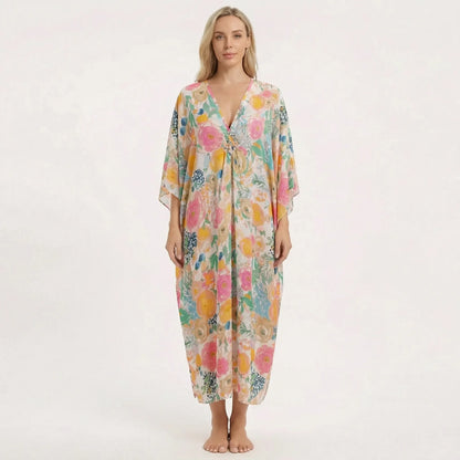 Floravia | Floral Print Maxi Kaftan Dress
