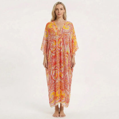 Floravia | Floral Print Maxi Kaftan Dress