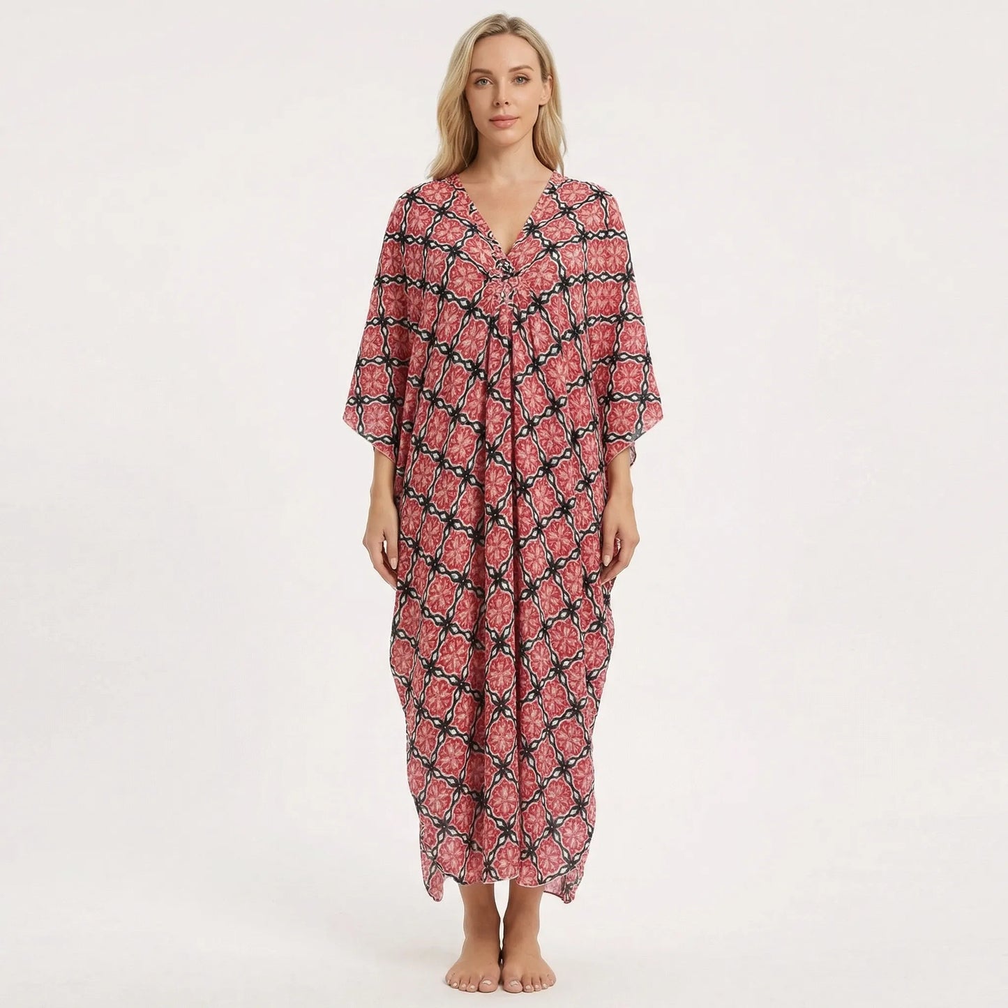 Floravia | Floral Print Maxi Kaftan Dress