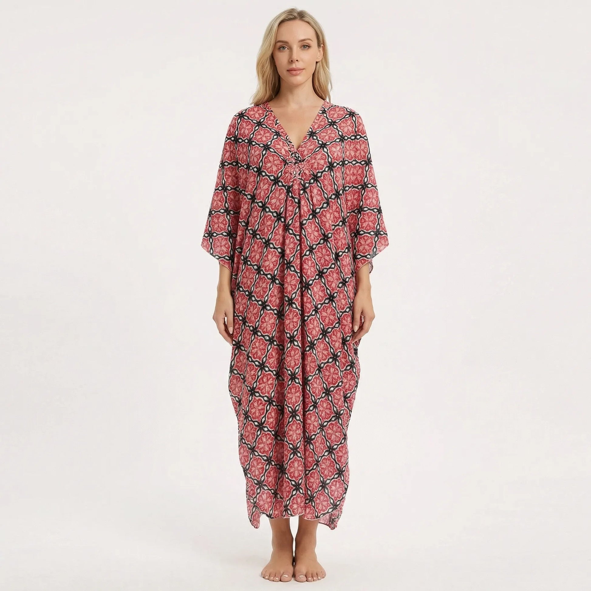 Floravia | Floral Print Maxi Kaftan Dress