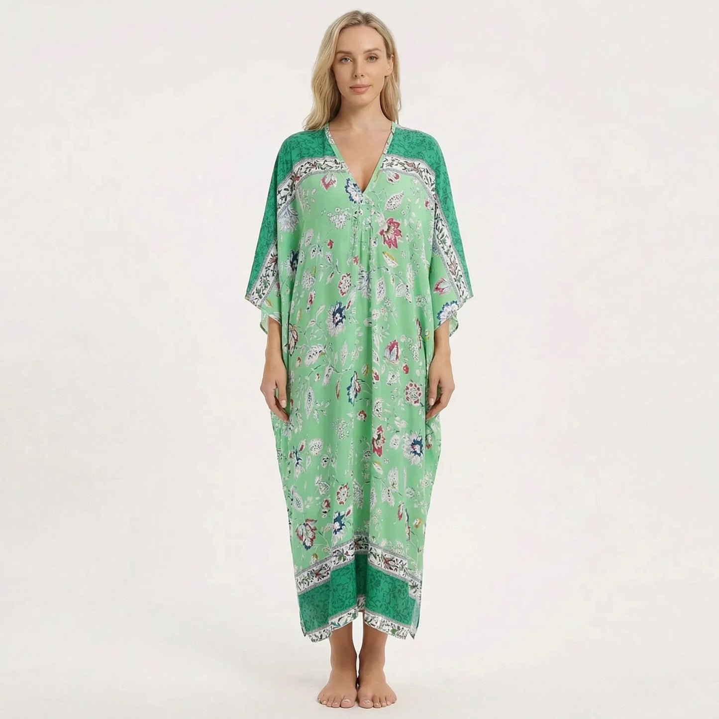 Floravia | Floral Print Maxi Kaftan Dress