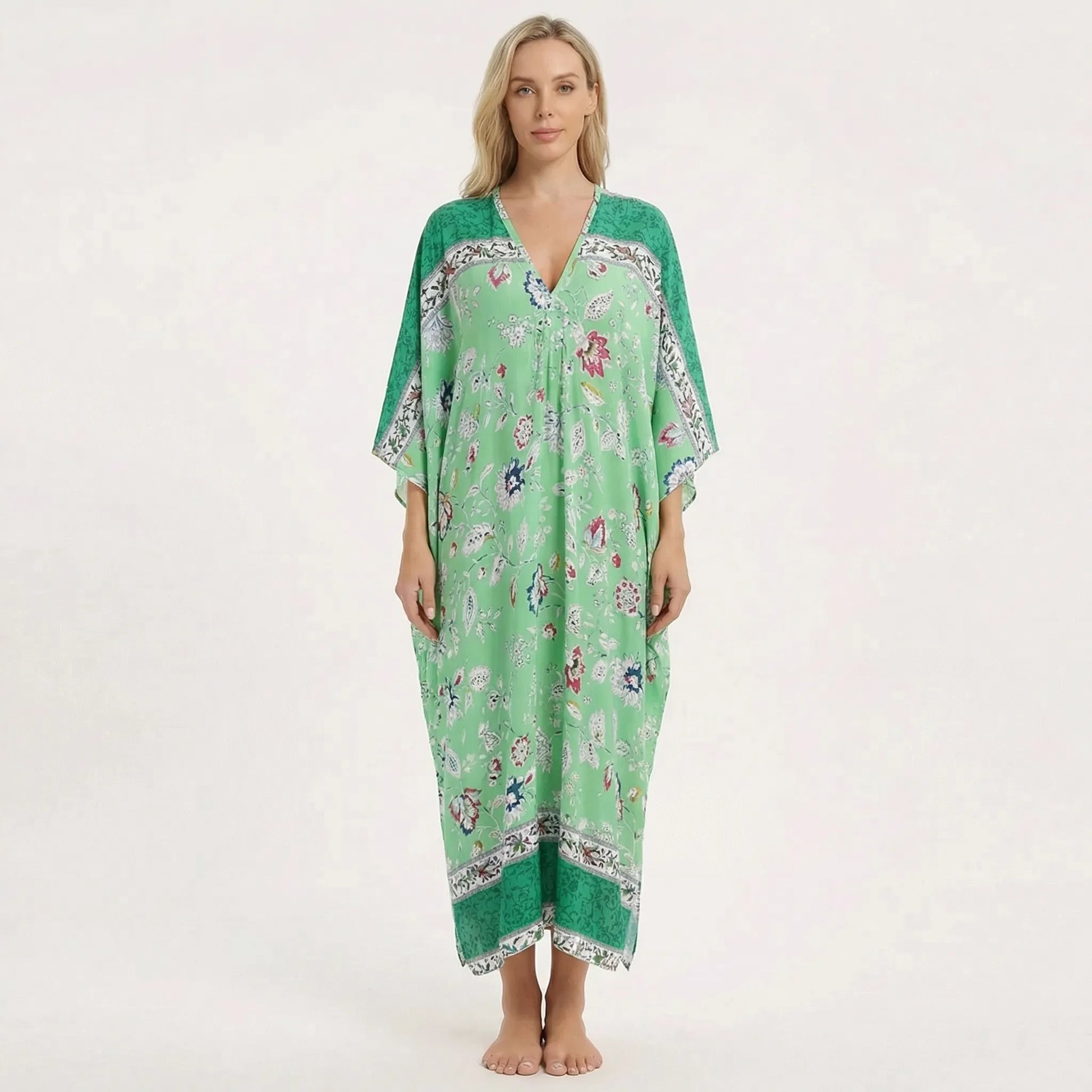 Floravia | Floral Print Maxi Kaftan Dress